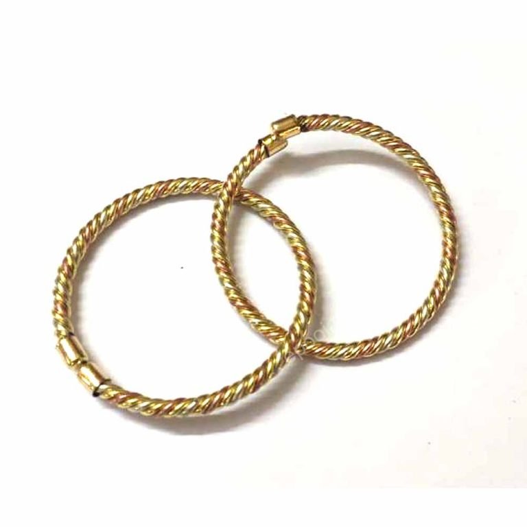 Copper Adjustable Multi Color Finish Kids Bangles ( Free Size )