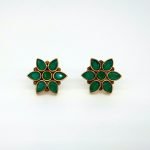 Emerald Flower Stud