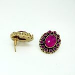 Semi-Precious-Stone-Pink-color-kundan-Design-Earrings-epoojastore-3-3
